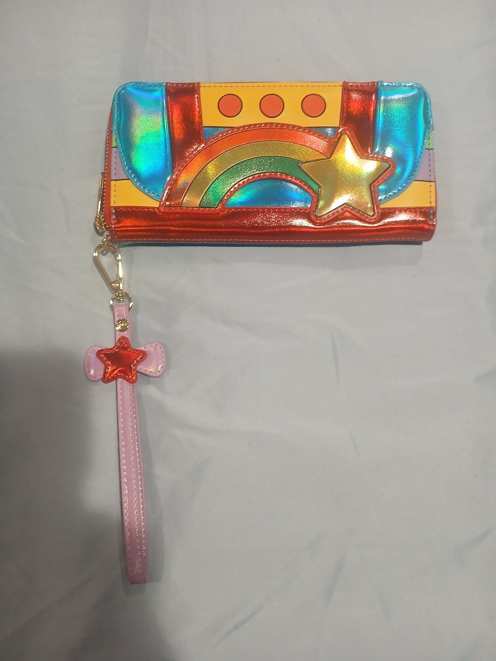 Loungefly Rainbow Care Bears Holographic Zip Wallet - Blue, Orange, Pink, Yellow - Picture 3 of 3